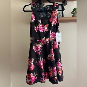NWT Shiny Flower Print Scuba Knit Dress